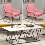 Fauteuil lounge design – Tissu velours coloré & piètement métal noir