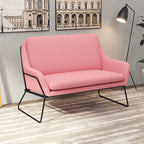 Fauteuil lounge design – Tissu velours coloré & piètement métal noir