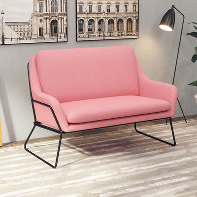 Fauteuil lounge design – Tissu velours coloré & piètement métal noir