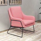 Fauteuil lounge design – Tissu velours coloré & piètement métal noir
