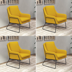 Fauteuil lounge design – Tissu velours coloré & piètement métal noir
