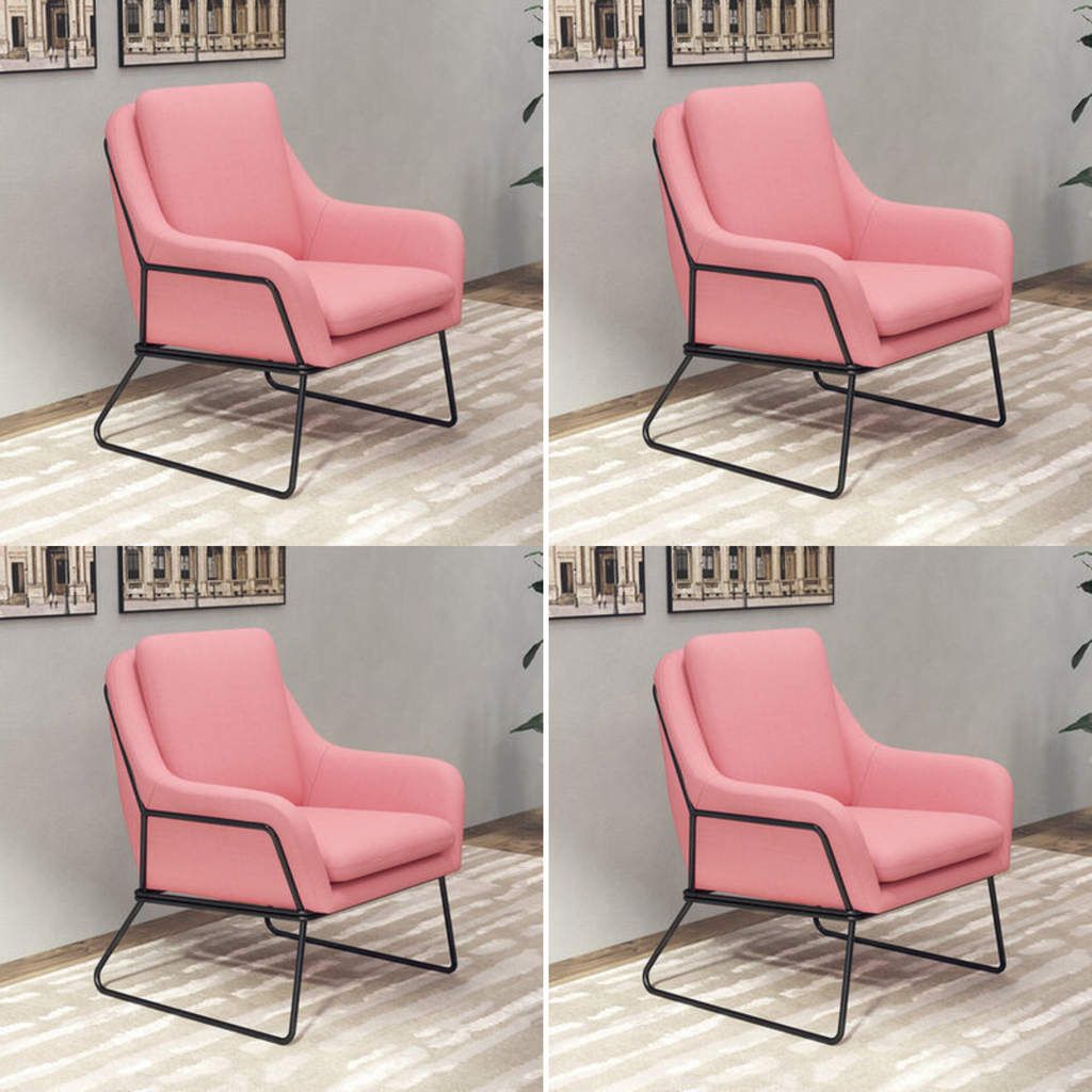 Fauteuil lounge design – Tissu velours coloré & piètement métal noir