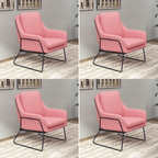 Fauteuil lounge design – Tissu velours coloré & piètement métal noir