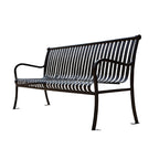Banc Public Urbain en Acier Galvanisé avec Dossier et Accoudoirs "PARK METAL HCS03"