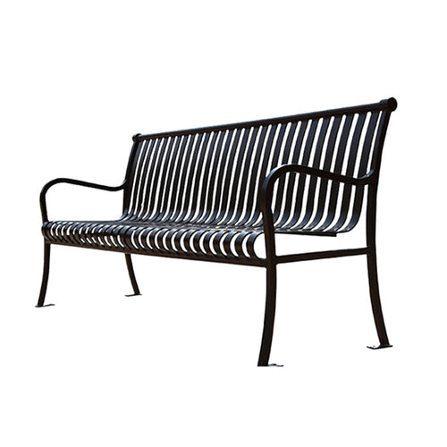 Banc Public Urbain en Acier Galvanisé avec Dossier et Accoudoirs "PARK METAL HCS03"