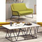 Fauteuil lounge design – Tissu velours coloré & piètement métal noir