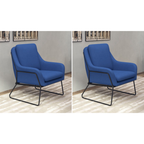 Fauteuil lounge design – Tissu velours coloré & piètement métal noir