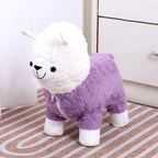 Pouf Animal Bois & Peluche "ALPAGA"