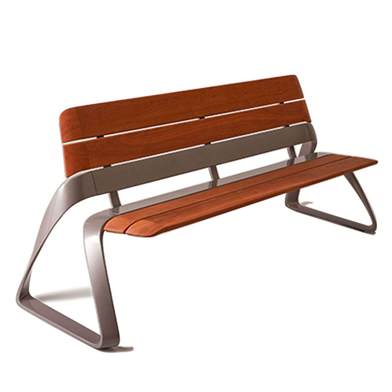 Banc Public Extérieur avec Dossier – Acier Inoxydable 304 & Bois
