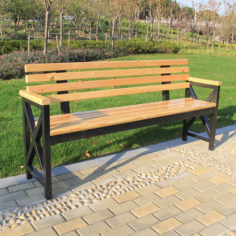 Banc d'Extérieur avec Dossier et Structure en X "PARK WOOD"