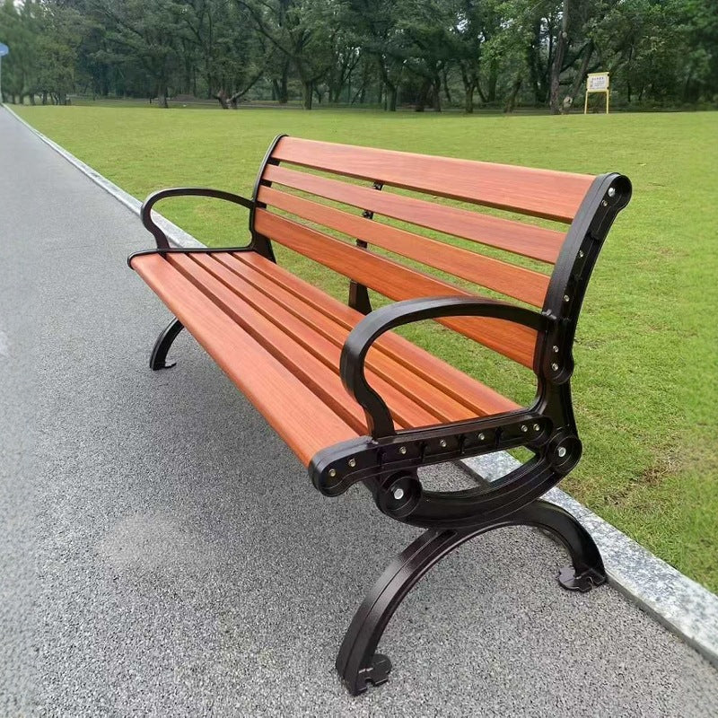 Banc de Parc "Tradition" - Bois Massif & Fonte d'Aluminium