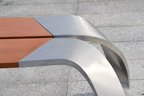 Banc Public Extérieur sans Dossier – Métal & Bois 180 cm