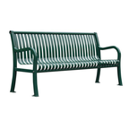 Banc Public Urbain en Acier Galvanisé avec Dossier et Accoudoirs "PARK METAL HCS03"